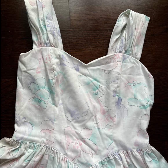 Vintage 80s Pastel Dress XS - Picture 4 of 8